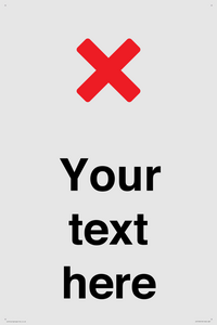 Custom plain background, red cross sign